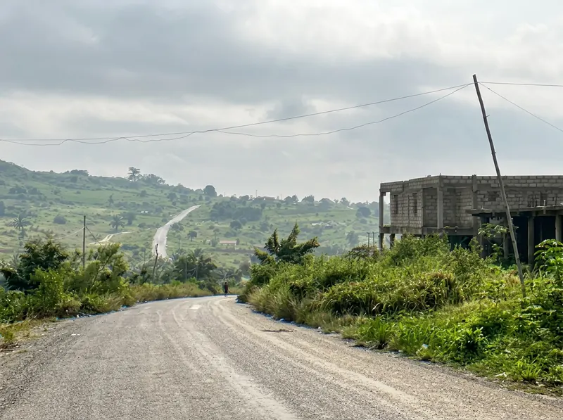 Road approaching nearby residences