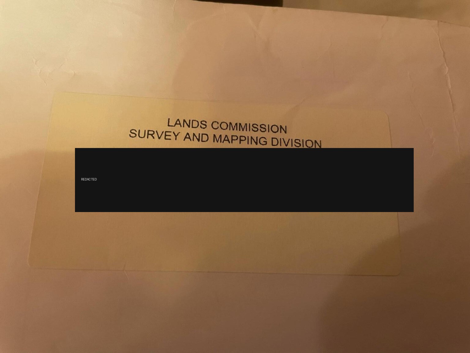 Lands Commission Survey and Mapping Division certified barcode